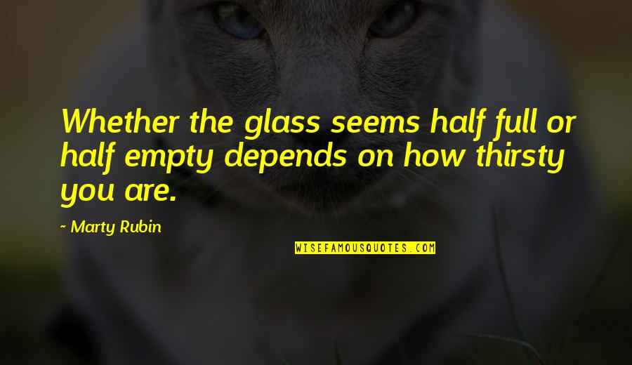 Microarray Technique Quotes By Marty Rubin: Whether the glass seems half full or half