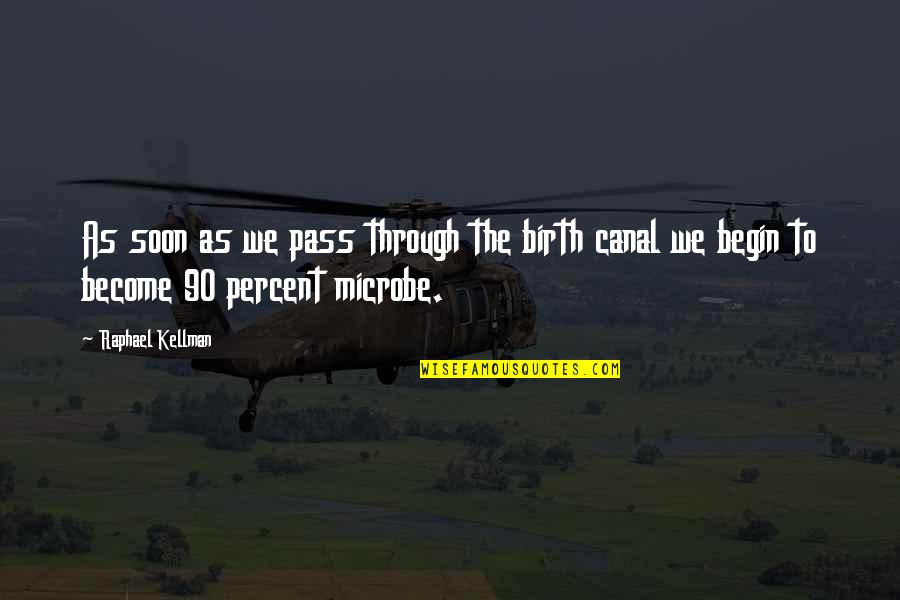 Microbe Quotes By Raphael Kellman: As soon as we pass through the birth