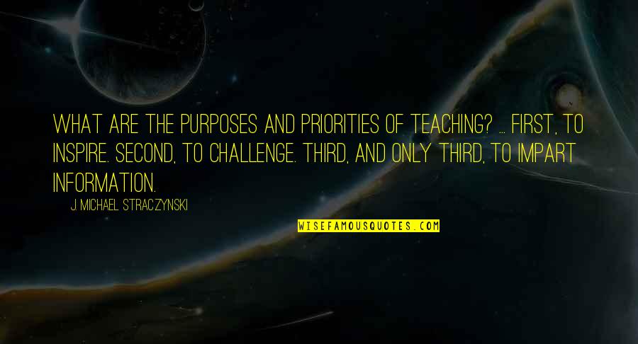 Micromanaging Bosses Quotes By J. Michael Straczynski: What are the purposes and priorities of teaching?