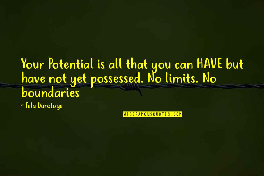 Microscopes Quotes By Fela Durotoye: Your Potential is all that you can HAVE