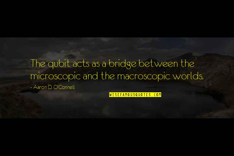 Microscopic Quotes By Aaron D. O'Connell: The qubit acts as a bridge between the