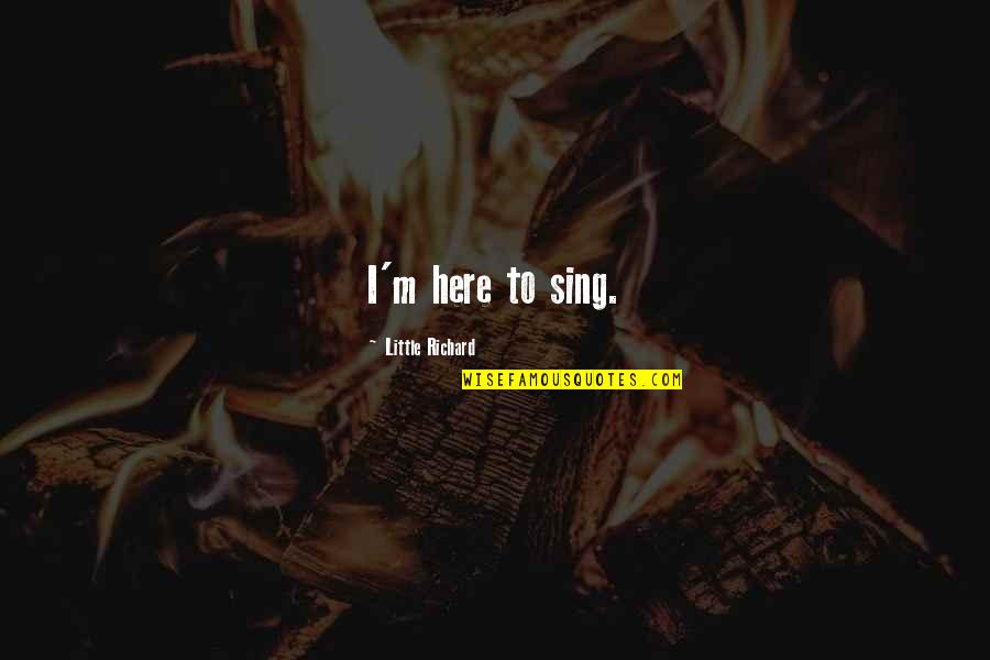 Microscopio Quotes By Little Richard: I'm here to sing.