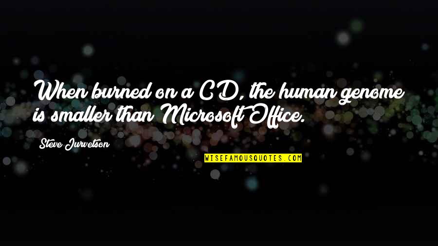 Microsoft Office Quotes By Steve Jurvetson: When burned on a CD, the human genome