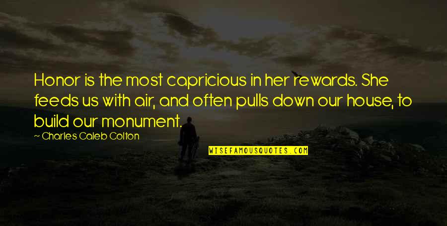 Microsoft Partner Quotes By Charles Caleb Colton: Honor is the most capricious in her rewards.
