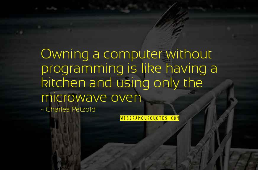 Microwave Oven Quotes By Charles Petzold: Owning a computer without programming is like having