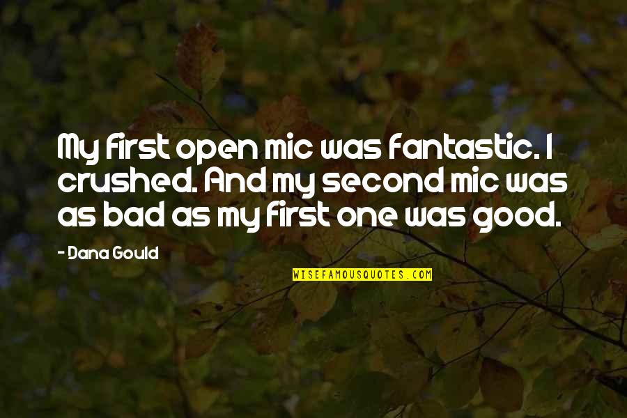 Mics Quotes By Dana Gould: My first open mic was fantastic. I crushed. Mics Quotes By Dana Gould: My first open mic was fantastic. I crushed.