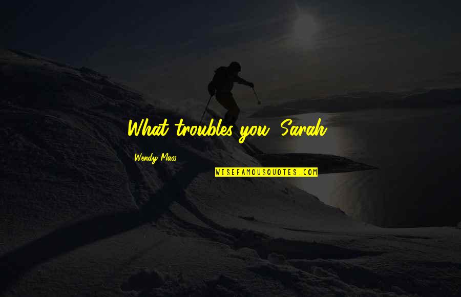 Micucci Grocery Quotes By Wendy Mass: What troubles you, Sarah?