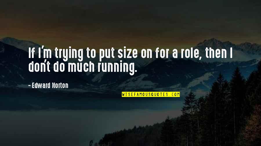 Mid Career Switch Quotes By Edward Norton: If I'm trying to put size on for