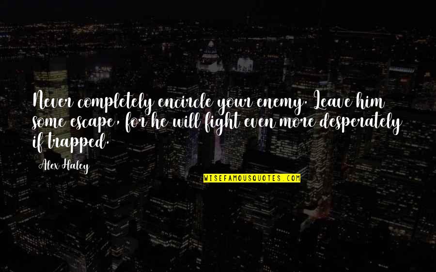 Midari Ikishima Quotes By Alex Haley: Never completely encircle your enemy. Leave him some Midari Ikishima Quotes By Alex Haley: Never completely encircle your enemy. Leave him some