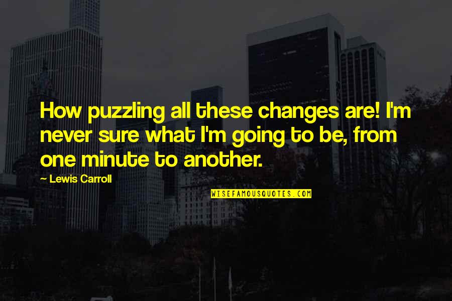 Middle Ages Crisis Quotes By Lewis Carroll: How puzzling all these changes are! I'm never