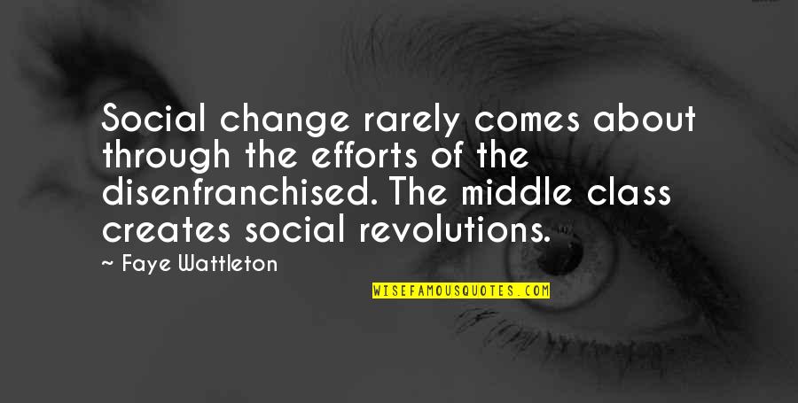 Middle Class Quotes By Faye Wattleton: Social change rarely comes about through the efforts