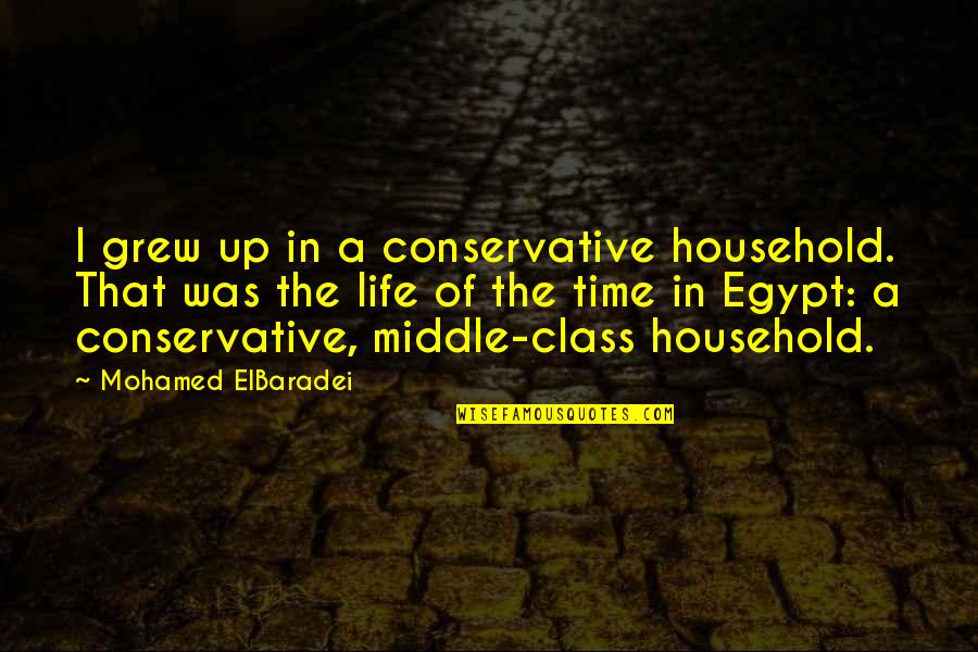 Middle Class Quotes By Mohamed ElBaradei: I grew up in a conservative household. That