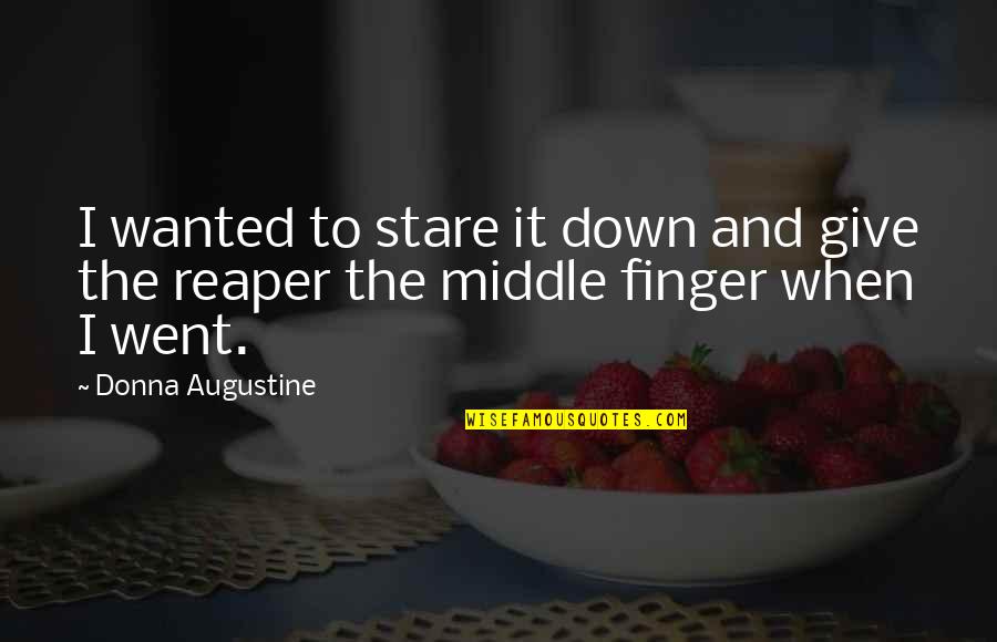 Middle Finger For You Quotes By Donna Augustine: I wanted to stare it down and give