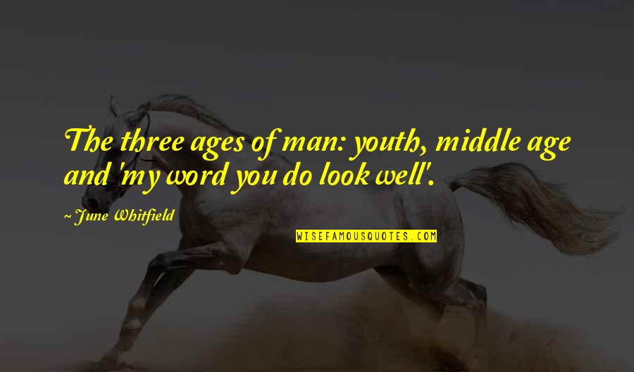Middle Man Quotes By June Whitfield: The three ages of man: youth, middle age