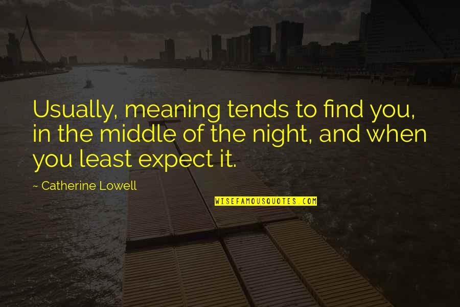 Middle Of Night Quotes By Catherine Lowell: Usually, meaning tends to find you, in the Middle Of Night Quotes By Catherine Lowell: Usually, meaning tends to find you, in the