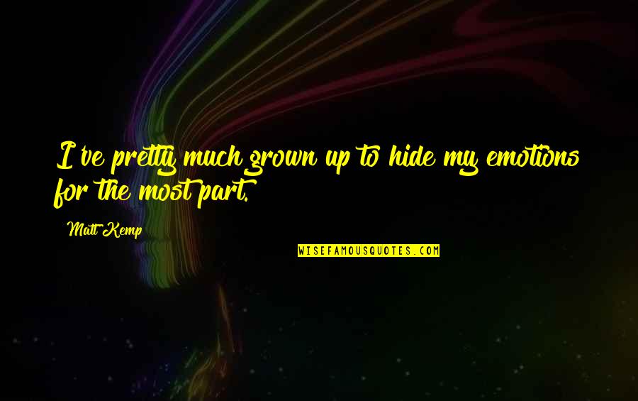 Middle School Writing Prompts Quotes By Matt Kemp: I've pretty much grown up to hide my