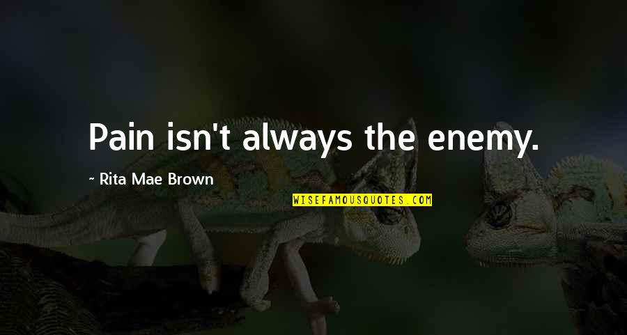 Middle The College Tour Quotes By Rita Mae Brown: Pain isn't always the enemy. Middle The College Tour Quotes By Rita Mae Brown: Pain isn't always the enemy.