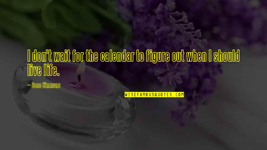 Middlings Purifier Quotes By Gene Simmons: I don't wait for the calendar to figure
