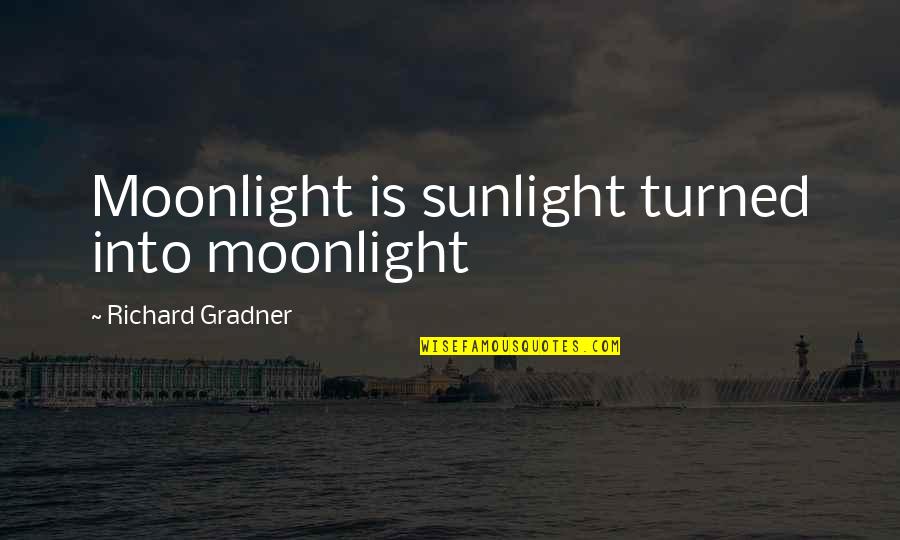 Midget T Shirt Quotes By Richard Gradner: Moonlight is sunlight turned into moonlight