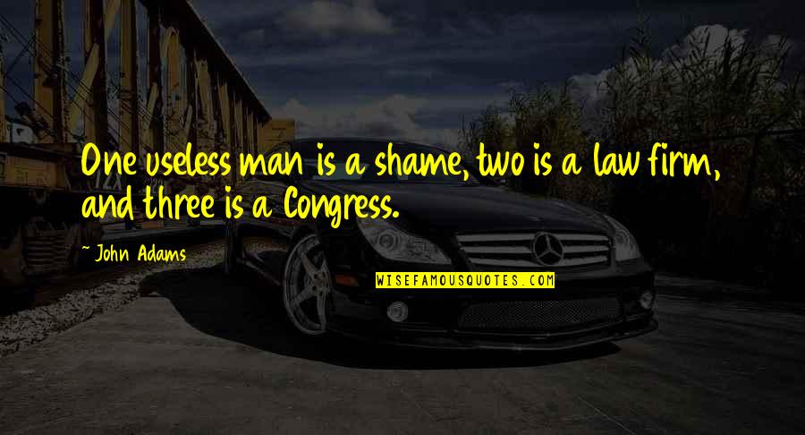 Midgits Quotes By John Adams: One useless man is a shame, two is