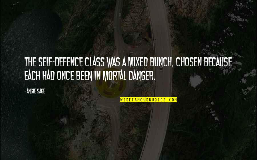 Midianites Today Quotes By Angie Sage: The self-defence class was a mixed bunch, chosen