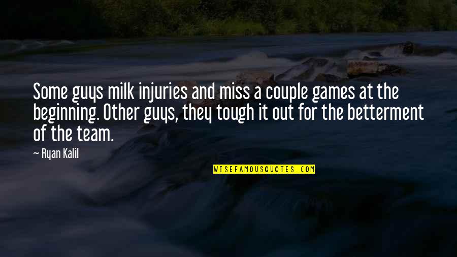 Midstep Maroc Quotes By Ryan Kalil: Some guys milk injuries and miss a couple Midstep Maroc Quotes By Ryan Kalil: Some guys milk injuries and miss a couple