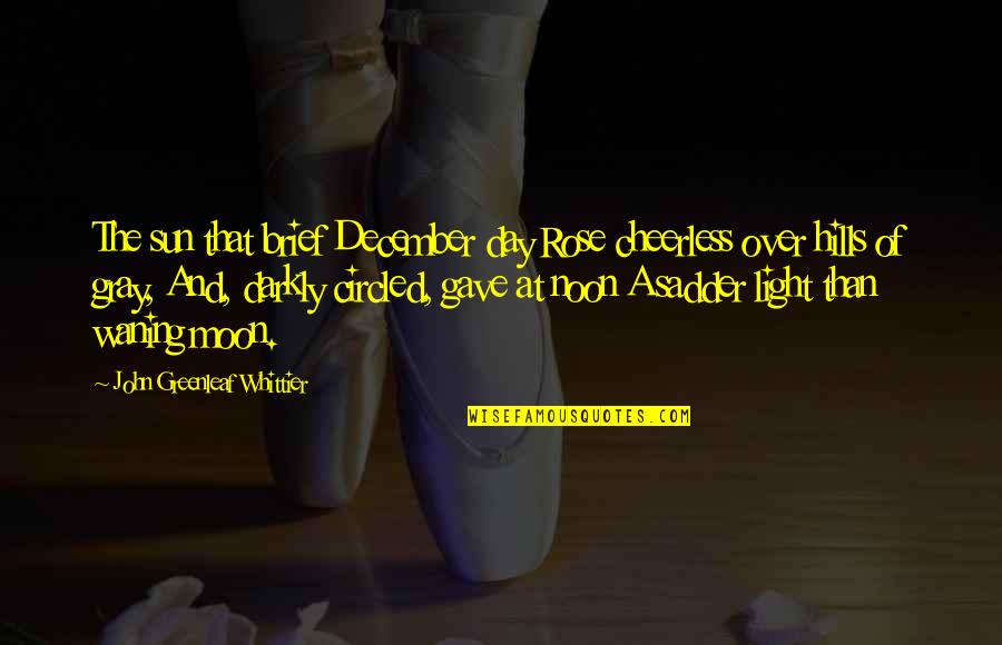Midsummer Night's Dream Fairy Quotes By John Greenleaf Whittier: The sun that brief December day Rose cheerless