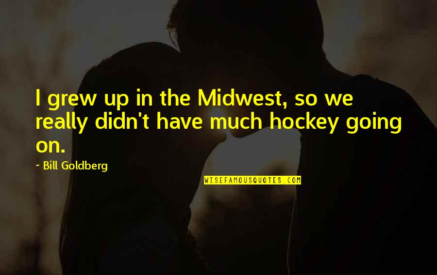 Midwest Quotes By Bill Goldberg: I grew up in the Midwest, so we