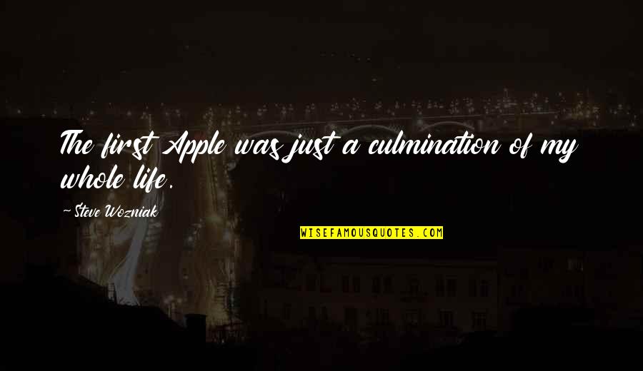 Miecinski Quotes By Steve Wozniak: The first Apple was just a culmination of
