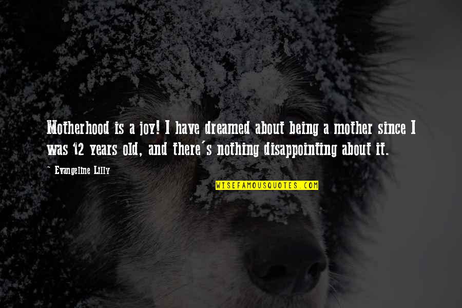 Mieii Lui Quotes By Evangeline Lilly: Motherhood is a joy! I have dreamed about Mieii Lui Quotes By Evangeline Lilly: Motherhood is a joy! I have dreamed about