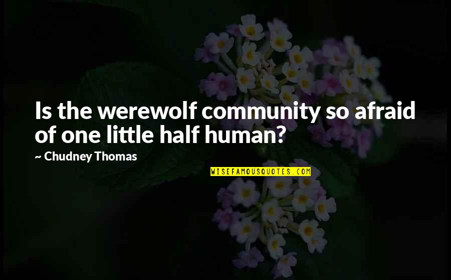 Miesfeld Meat Quotes By Chudney Thomas: Is the werewolf community so afraid of one Miesfeld Meat Quotes By Chudney Thomas: Is the werewolf community so afraid of one