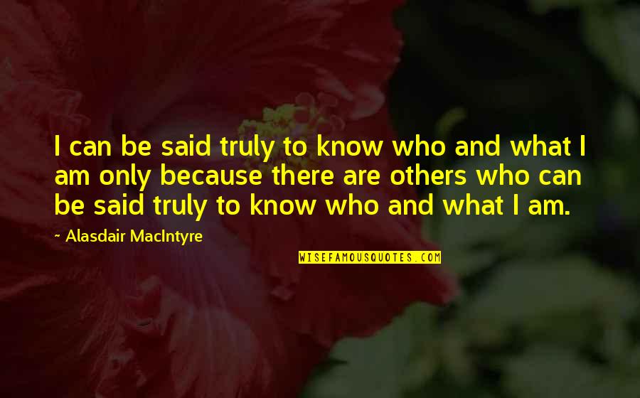 Miesner Construction Quotes By Alasdair MacIntyre: I can be said truly to know who