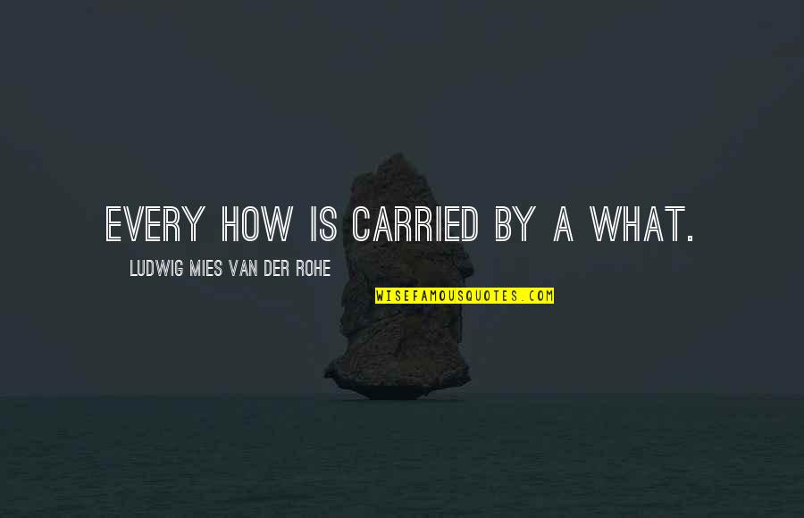 Mies's Quotes By Ludwig Mies Van Der Rohe: Every How is carried by a What.