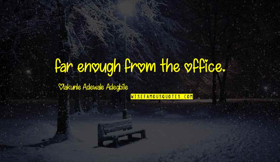 Miezi Ya Quotes By Olakunle Adewale Adegbile: far enough from the office.