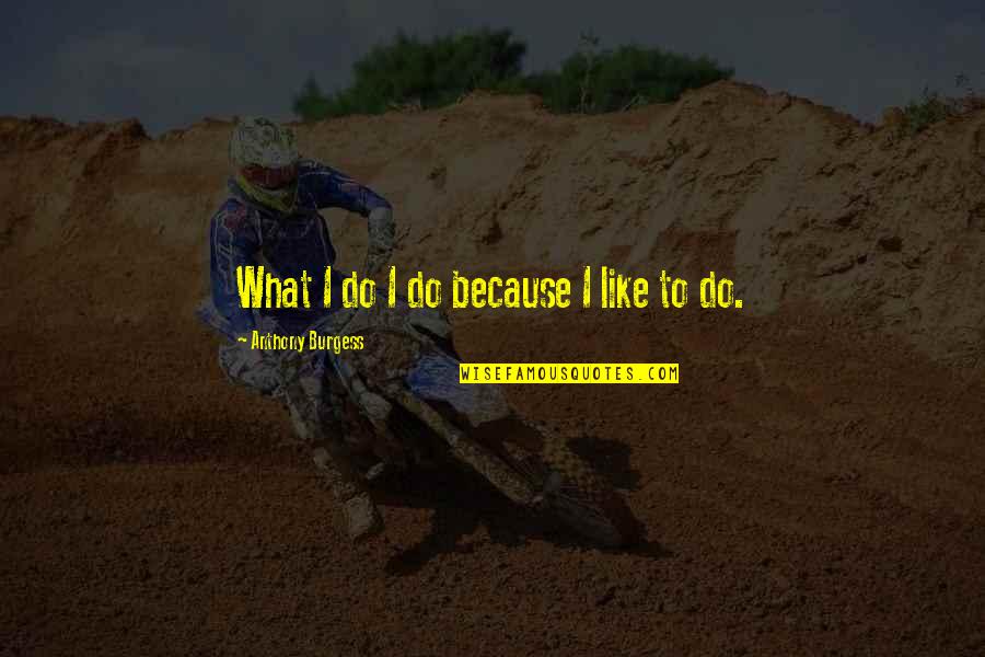 Miftahul Quotes By Anthony Burgess: What I do I do because I like