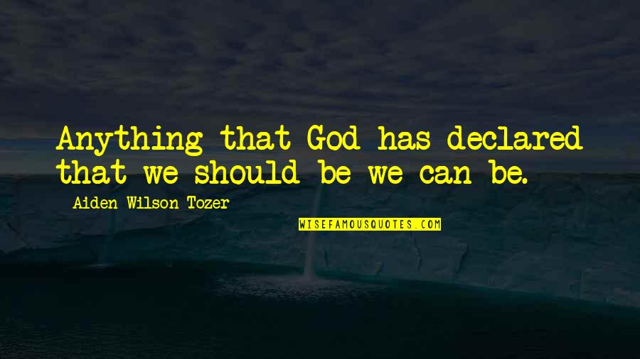 Miggins Quotes By Aiden Wilson Tozer: Anything that God has declared that we should Miggins Quotes By Aiden Wilson Tozer: Anything that God has declared that we should
