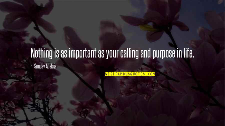 Might Guy Youth Quotes By Sunday Adelaja: Nothing is as important as your calling and