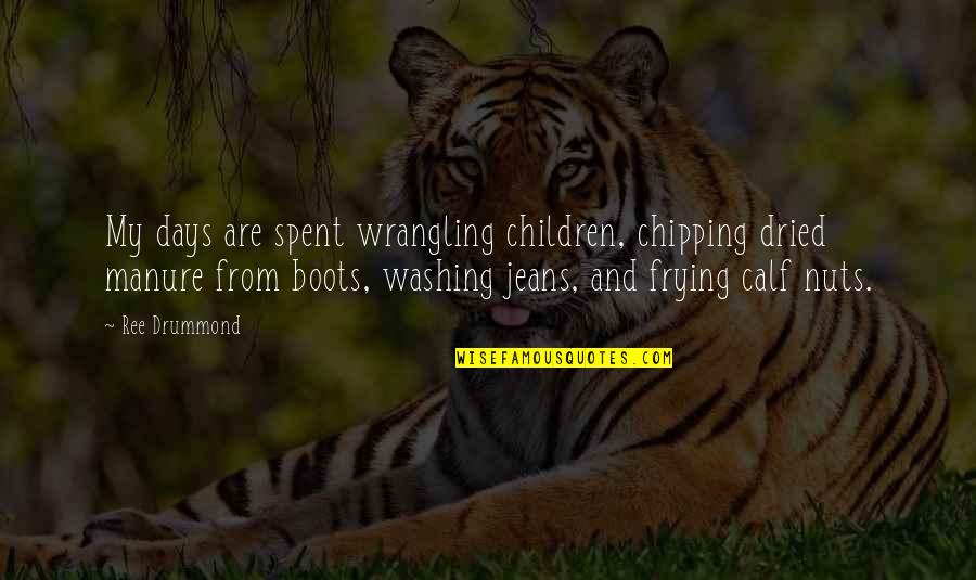 Mighty Boosh Mangina Quotes By Ree Drummond: My days are spent wrangling children, chipping dried