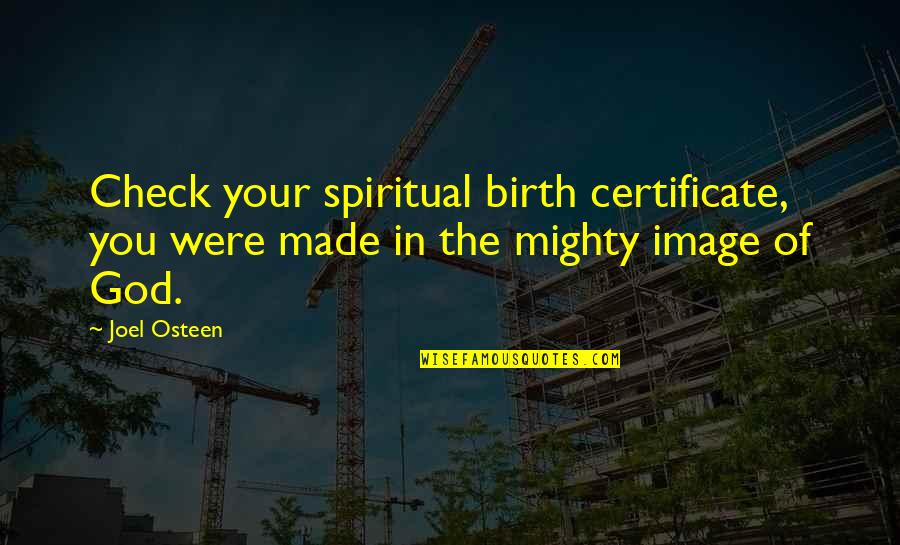 Mighty God Quotes By Joel Osteen: Check your spiritual birth certificate, you were made