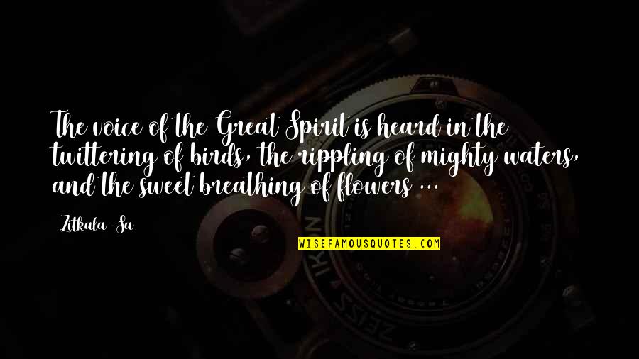 Mighty God Quotes By Zitkala-Sa: The voice of the Great Spirit is heard