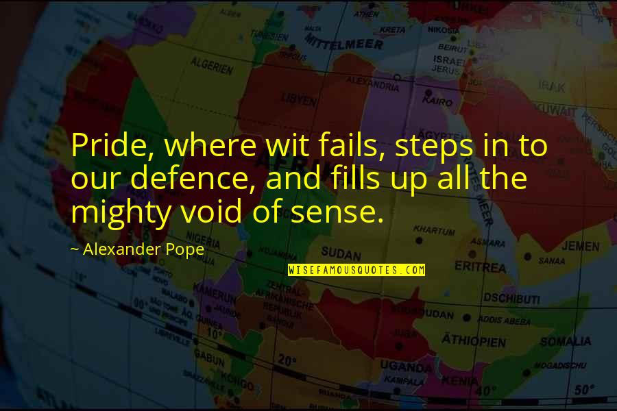 Mighty Quotes By Alexander Pope: Pride, where wit fails, steps in to our