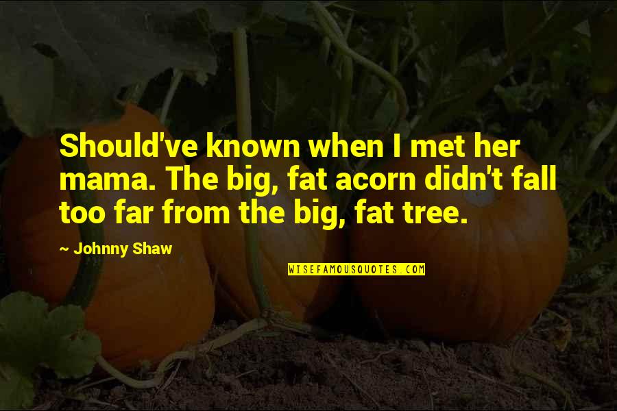 Mightysatiety Quotes By Johnny Shaw: Should've known when I met her mama. The