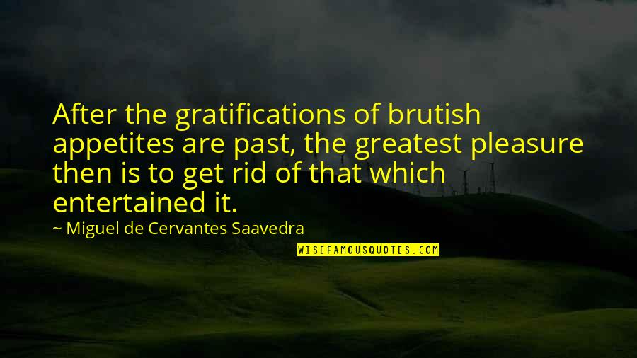 Miguel Cervantes Don Quixote Quotes By Miguel De Cervantes Saavedra: After the gratifications of brutish appetites are past,
