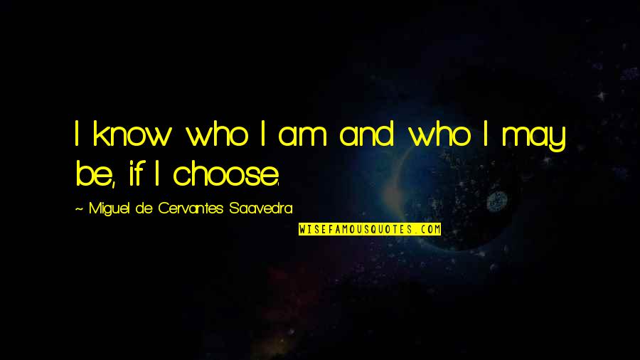 Miguel Cervantes Saavedra Quotes By Miguel De Cervantes Saavedra: I know who I am and who I