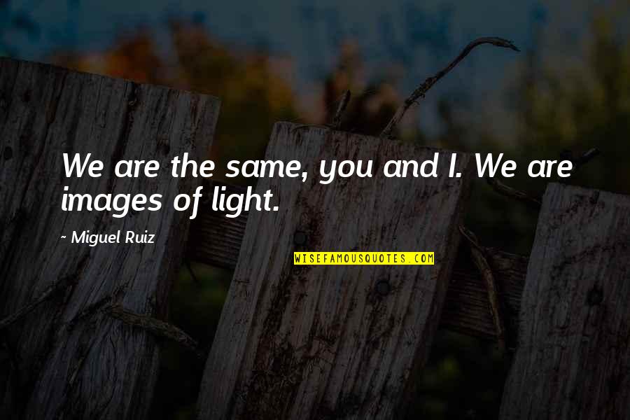 Miguel Ruiz Quotes By Miguel Ruiz: We are the same, you and I. We Miguel Ruiz Quotes By Miguel Ruiz: We are the same, you and I. We