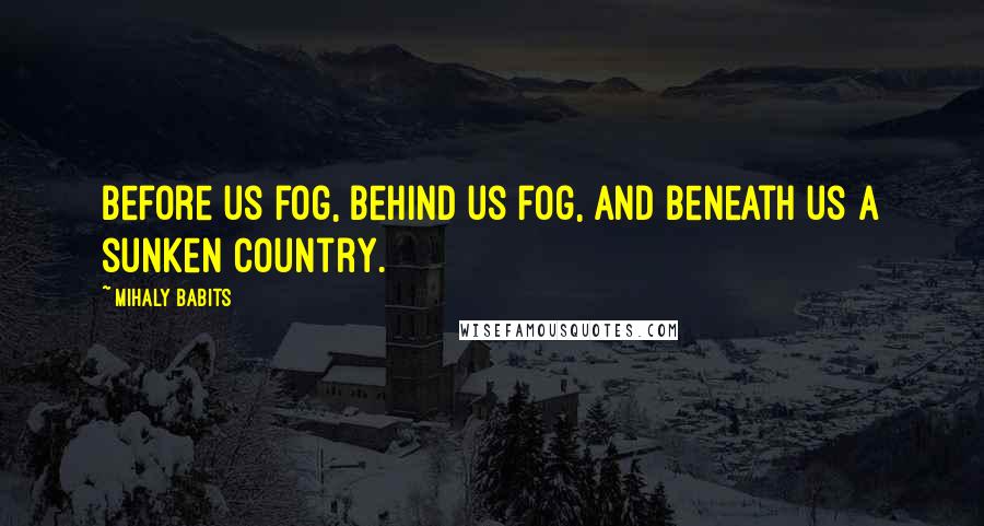 Mihaly Babits quotes: Before us fog, behind us fog, and beneath us a sunken country.