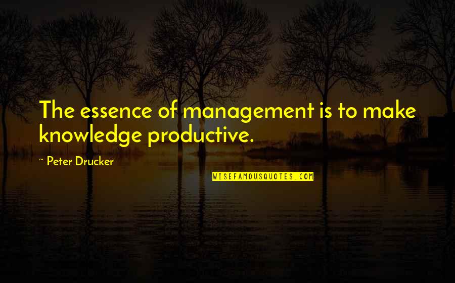 Mihriban Hikayesi Quotes By Peter Drucker: The essence of management is to make knowledge