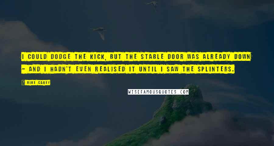 Mike Carey quotes: I could dodge the kick, but the stable door was already down - and I hadn't even realised it until I saw the splinters.