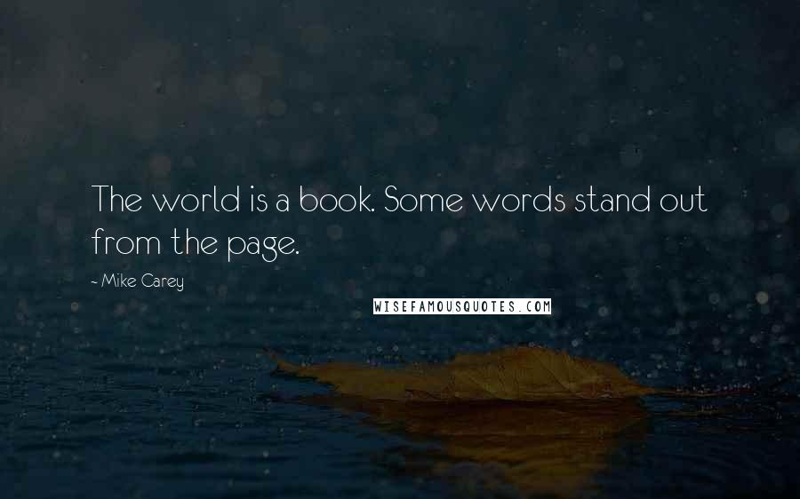 Mike Carey quotes: The world is a book. Some words stand out from the page.