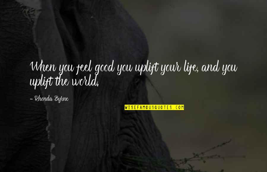Mike Destefano Quotes By Rhonda Byrne: When you feel good you uplift your life,